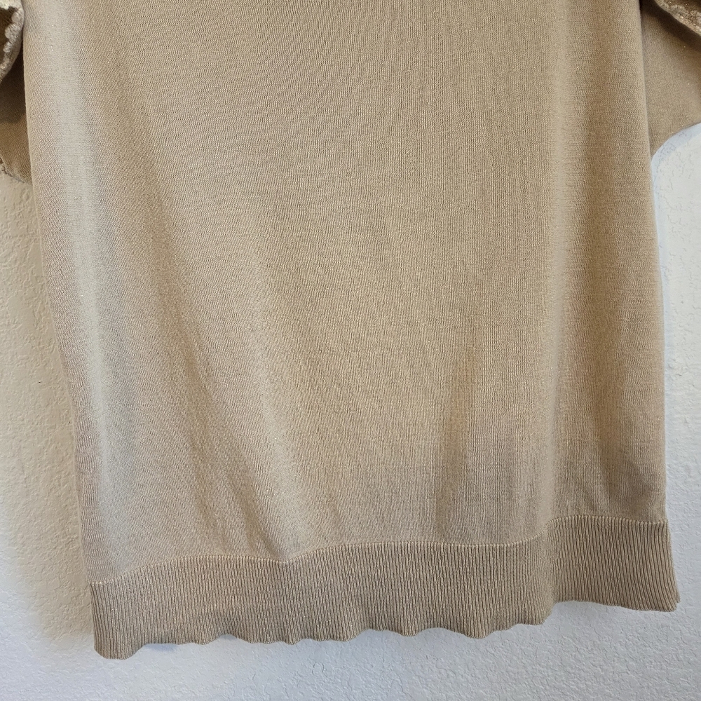 Coldwater Creek Dolman Short Sleeve Brown Metalic Knit Pullover PlusSize 1X - Picture 5 of 16